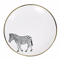 DINNER PLATE · LIMOGES PORCELAIN · ZEBRA MOTIF