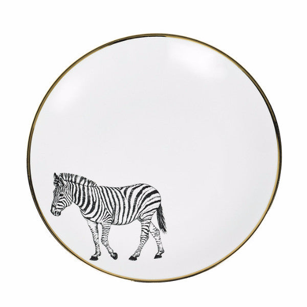 2-PIECE PLACE SETTING  · LIMOGES PORCELAIN · ZEBRA MOTIF