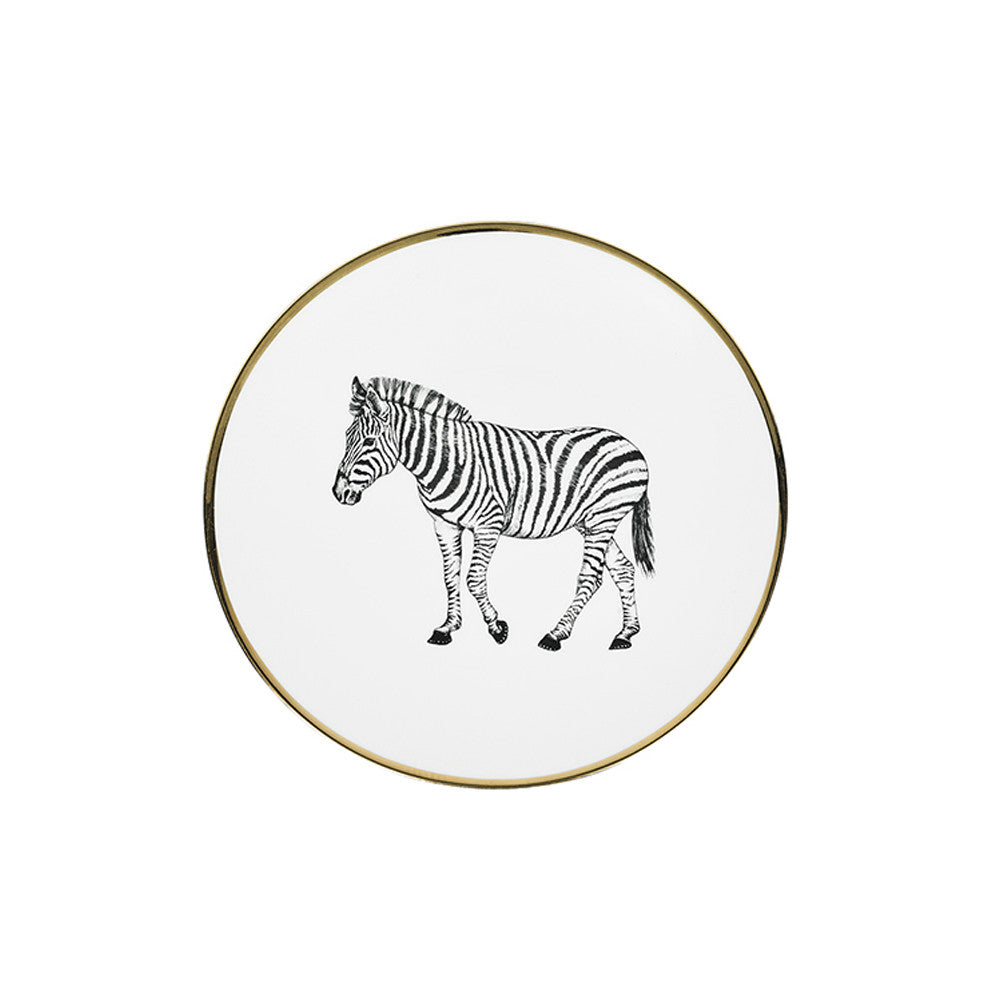 2-PIECE PLACE SETTING  · LIMOGES PORCELAIN · ZEBRA MOTIF