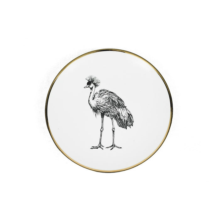 SIDE PLATE · LIMOGES PORCELAIN · CRANE MOTIF