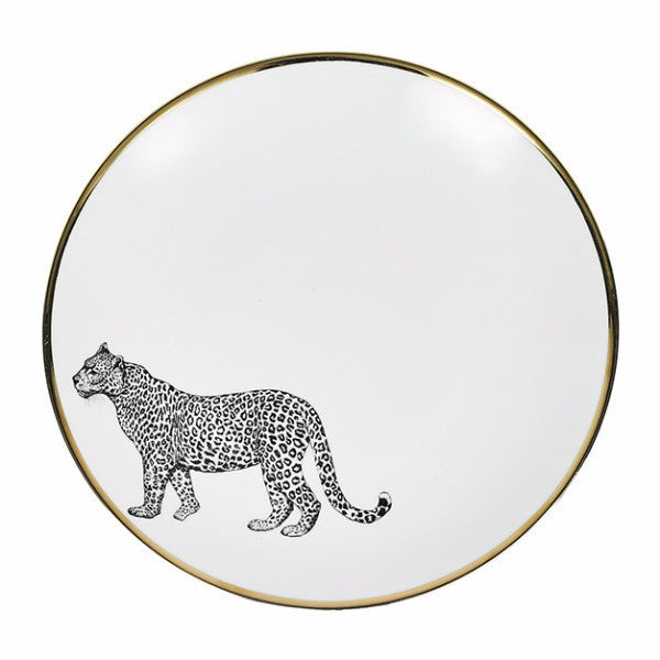 DINNER PLATE · LIMOGES PORCELAIN · LEOPARD MOTIF