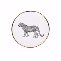 SIDE PLATE · LIMOGES PORCELAIN · LEOPARD MOTIF