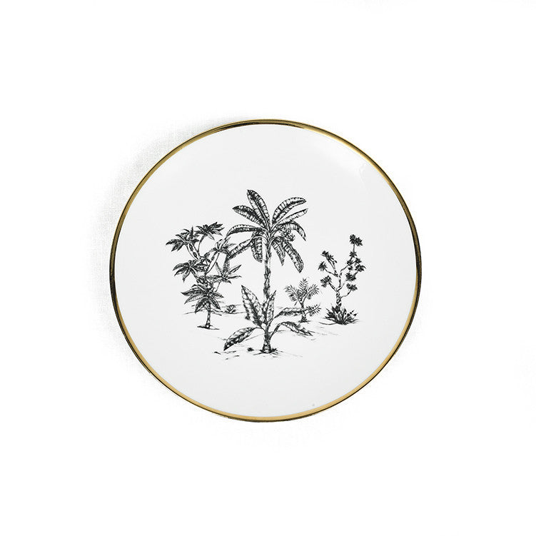 SIDE PLATE · LIMOGES PORCELAIN · PALM MOTIF