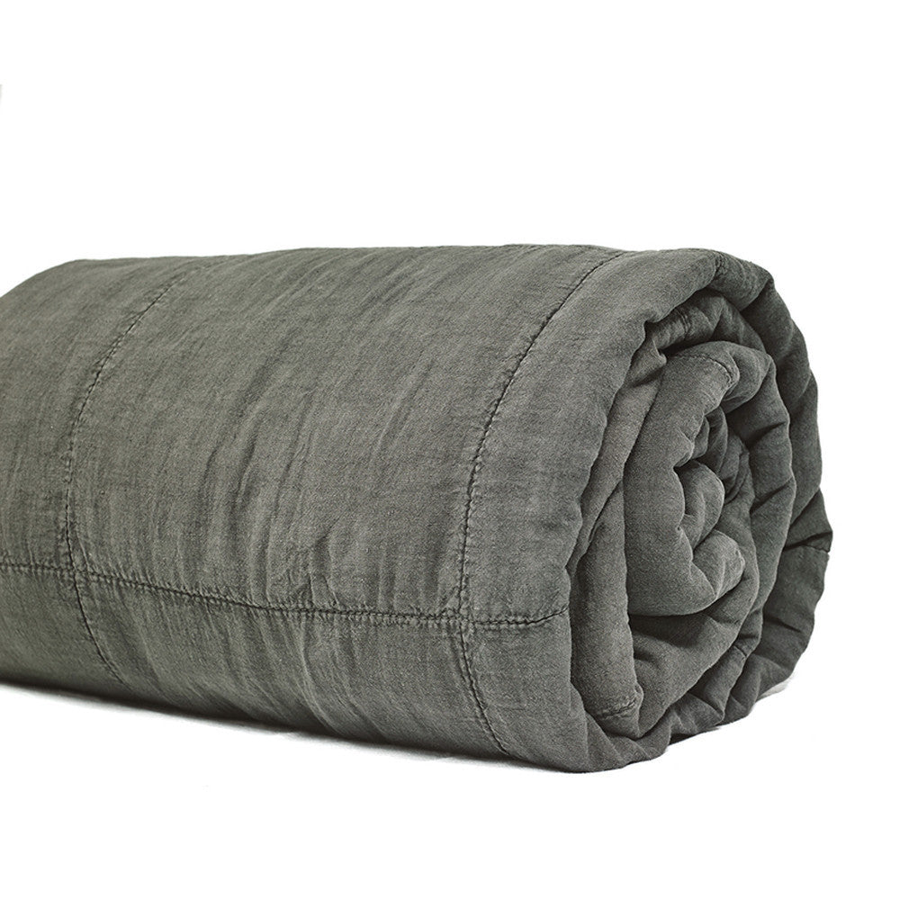 QUILT · PURE WASHED LINEN · LEAD GREY
