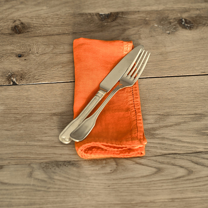 NAPKIN · PURE WASHED LINEN · ORANGE