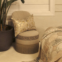 EMBROIDERED BEDROOM CHAIR · PURE WASHED LINEN · BEIGE