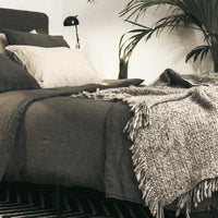 DUVET COVER · PURE WASHED LINEN · LEAD GREY